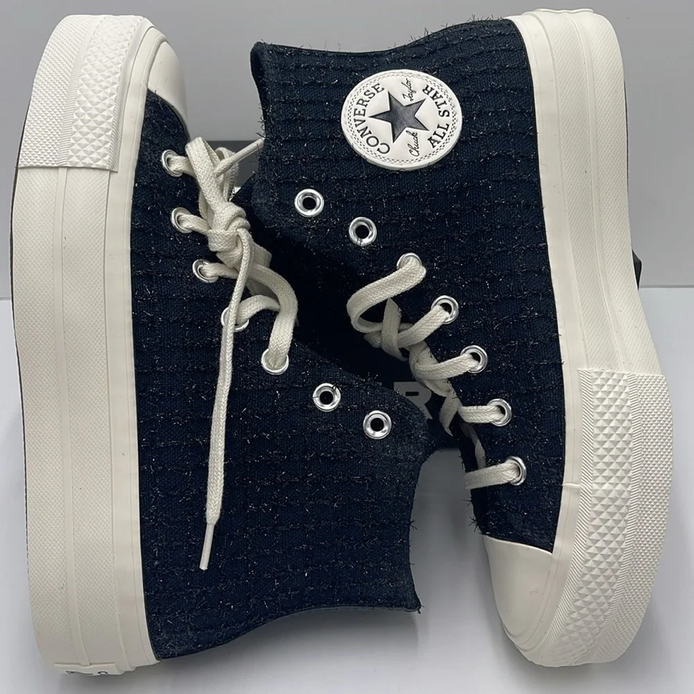 Converse WMNS CTAS LIFT HI BLACK/SILVER/EGRET A12740C Platforms Sneakers